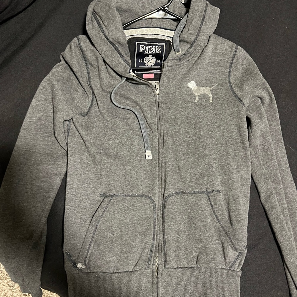 VS PINK - gray jacket with rhinestones